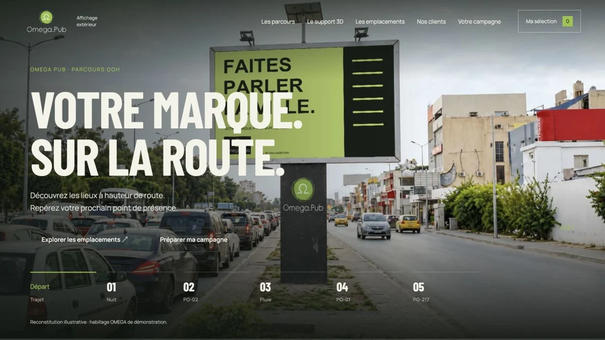 Omega Pub · OOH - Immersive demo par Web Generation