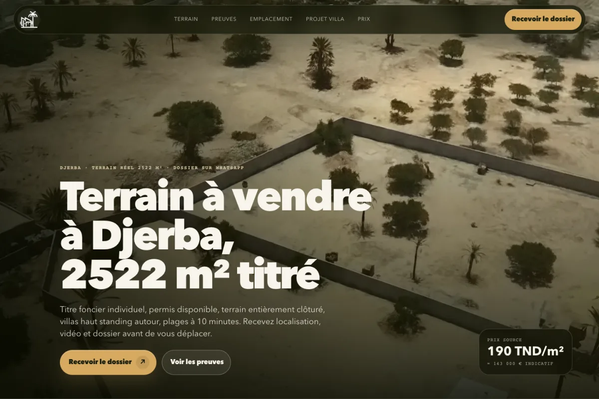 Terrain Djerba 2522 m²
