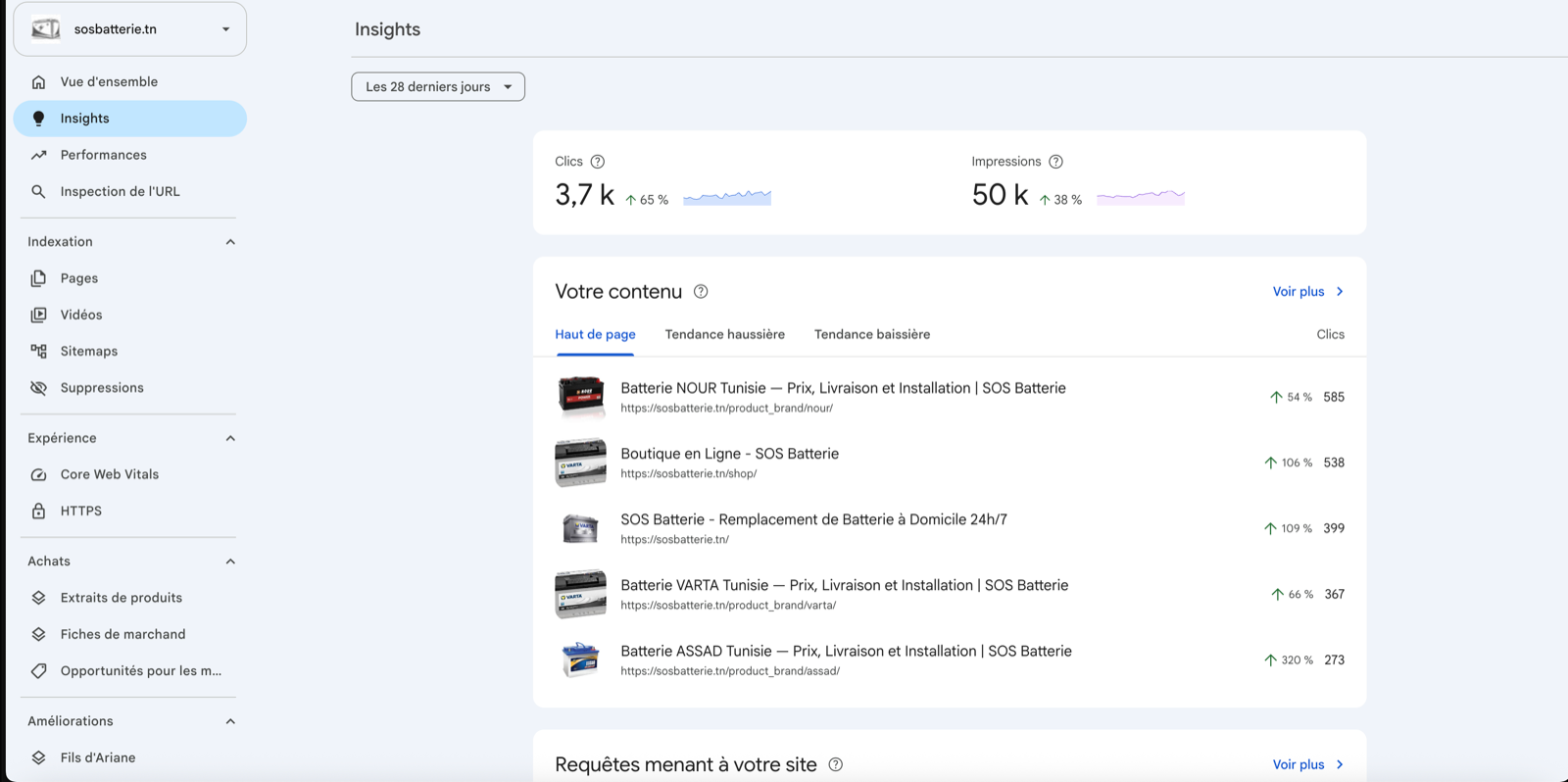 SOS Batterie · Google Search Console